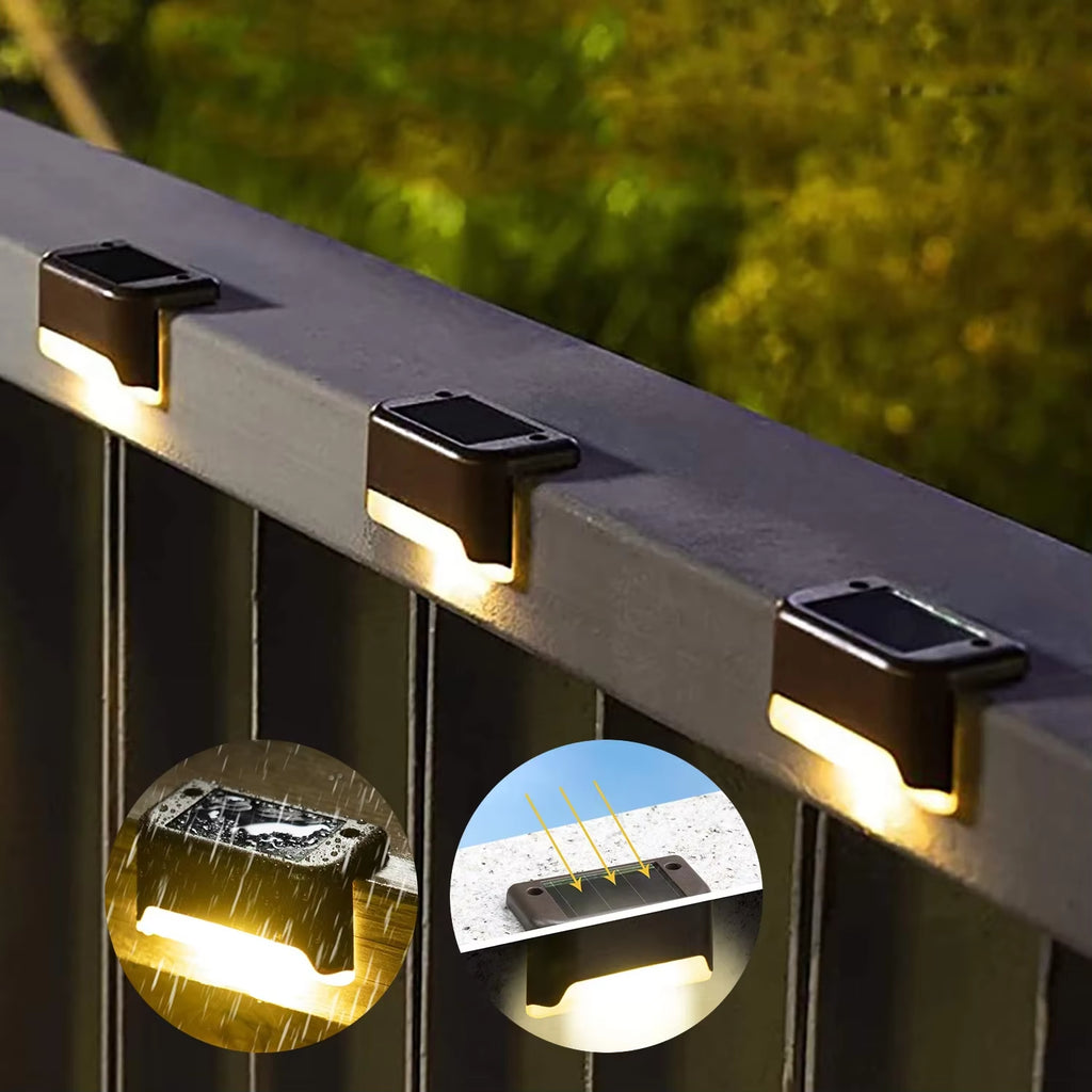 1/4/8/12/Pcs Solar LED Lights Outdoor Garden Light Deck Lamp Solar Stairs Light Waterproof Solar Step Lamp Patio Garden Decor