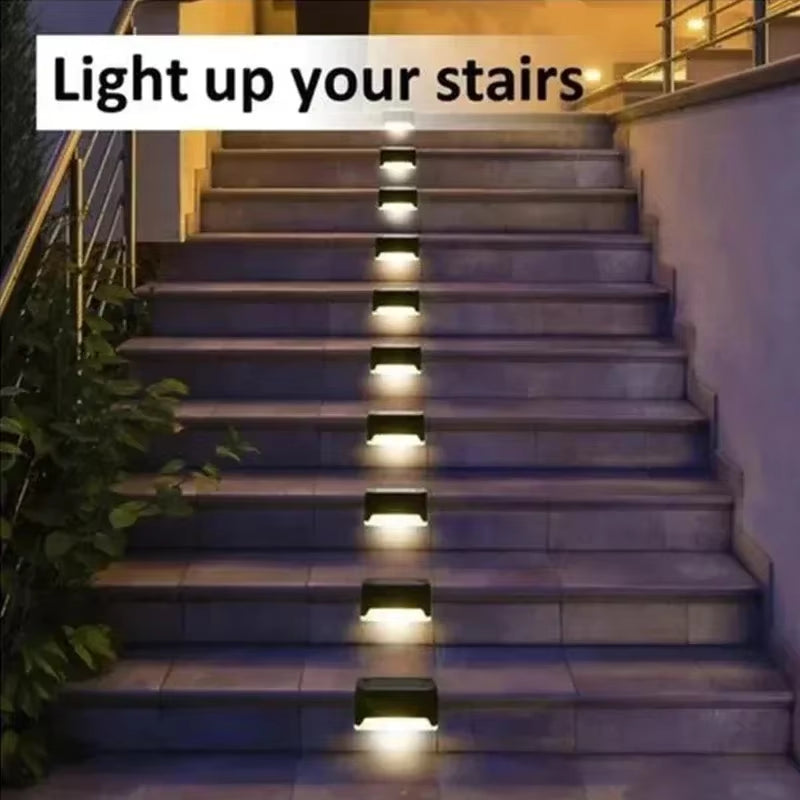 1/4/8/12/Pcs Solar LED Lights Outdoor Garden Light Deck Lamp Solar Stairs Light Waterproof Solar Step Lamp Patio Garden Decor