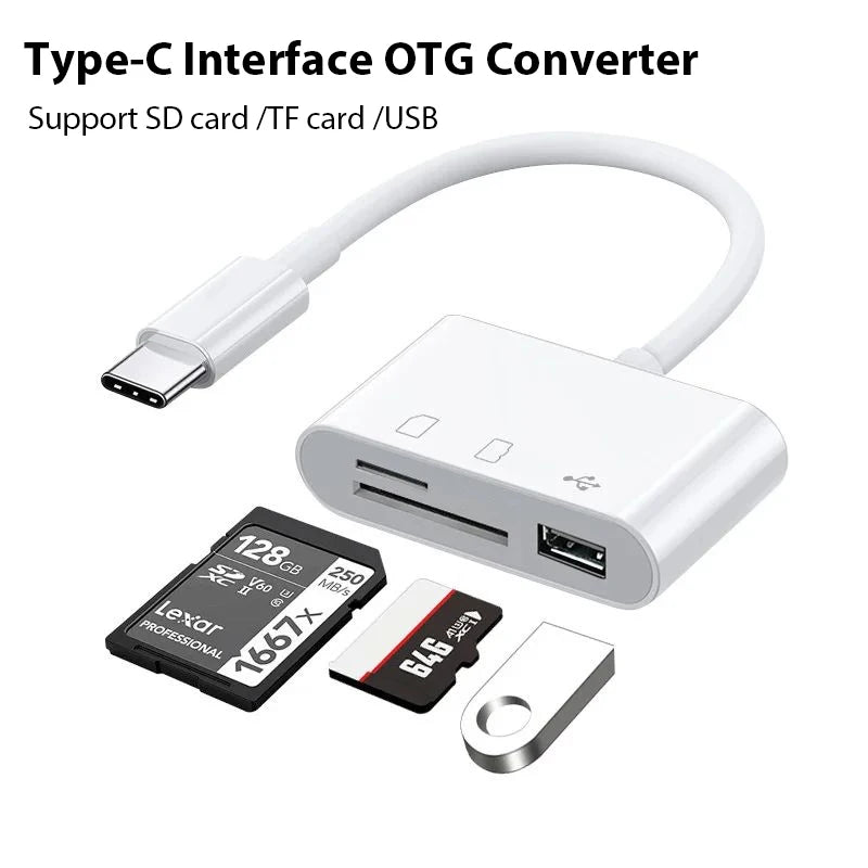 Type C Adapter TF CF Sd Memory Card Reader OTG Writer Compact Flashusb-C for Lpad Pro Huawei Macbook Samsung Xiaomi Cardreader