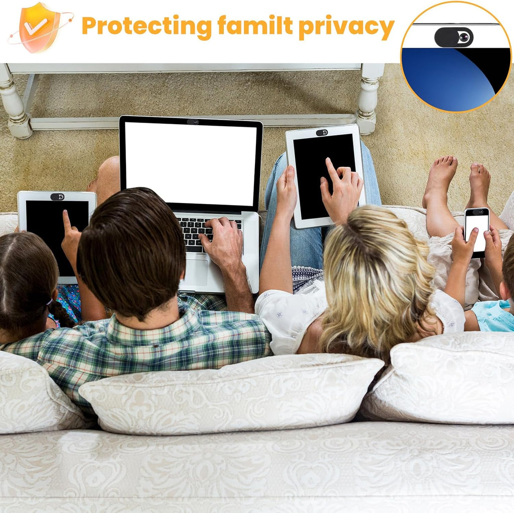 24PCS Camera Cover Slide, 0.03 Inch Ultra-Thin Webcam Cover Camera Blocker Slider for Laptop Desktops PC Tablet Cell Phone to Protect Your Privacy and Security