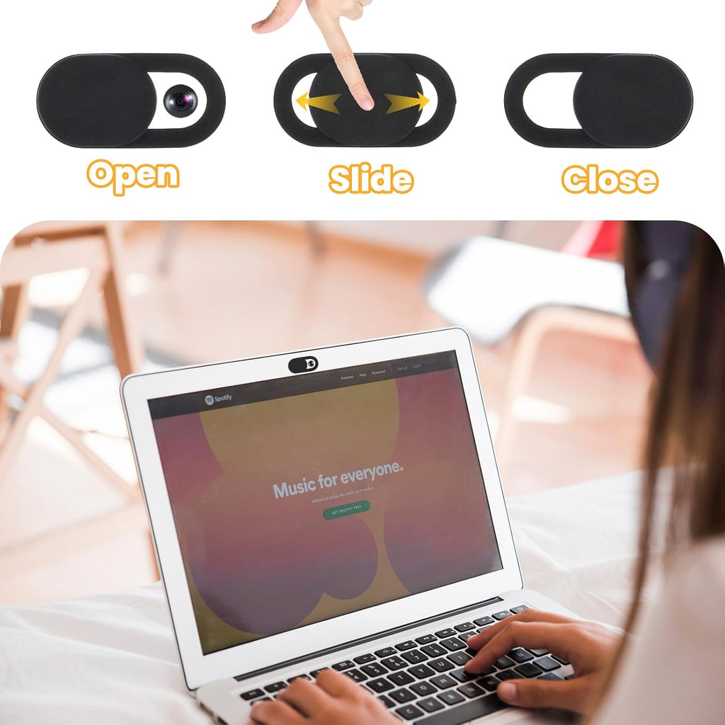 24PCS Camera Cover Slide, 0.03 Inch Ultra-Thin Webcam Cover Camera Blocker Slider for Laptop Desktops PC Tablet Cell Phone to Protect Your Privacy and Security