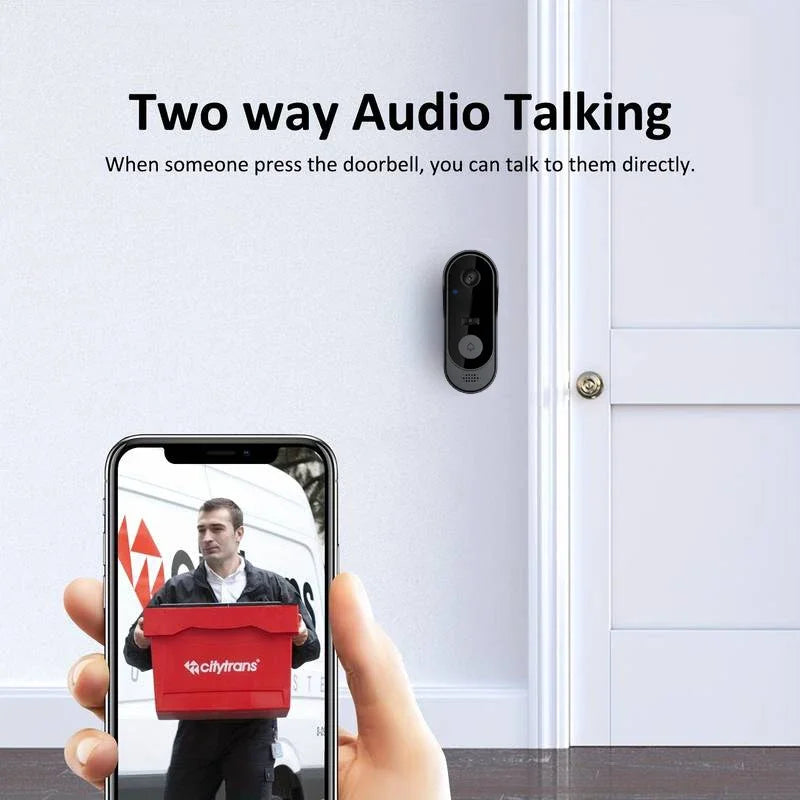 Smart WiFi Video Doorbell Camera with Night Vision & Two-Way Audio