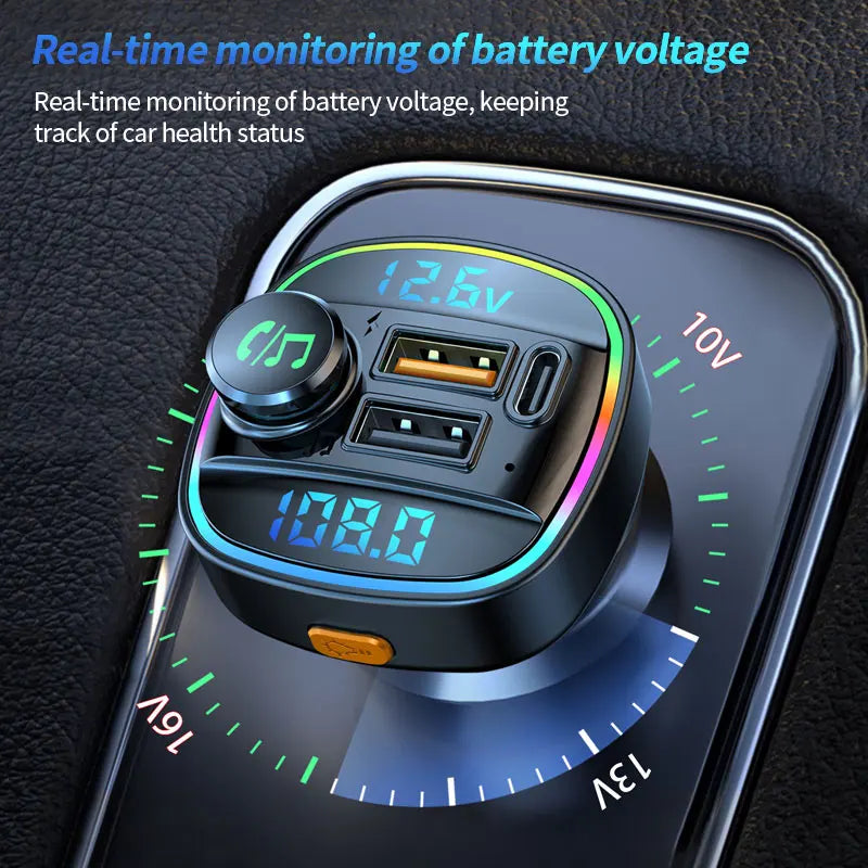 FM transmitter USB ports detail