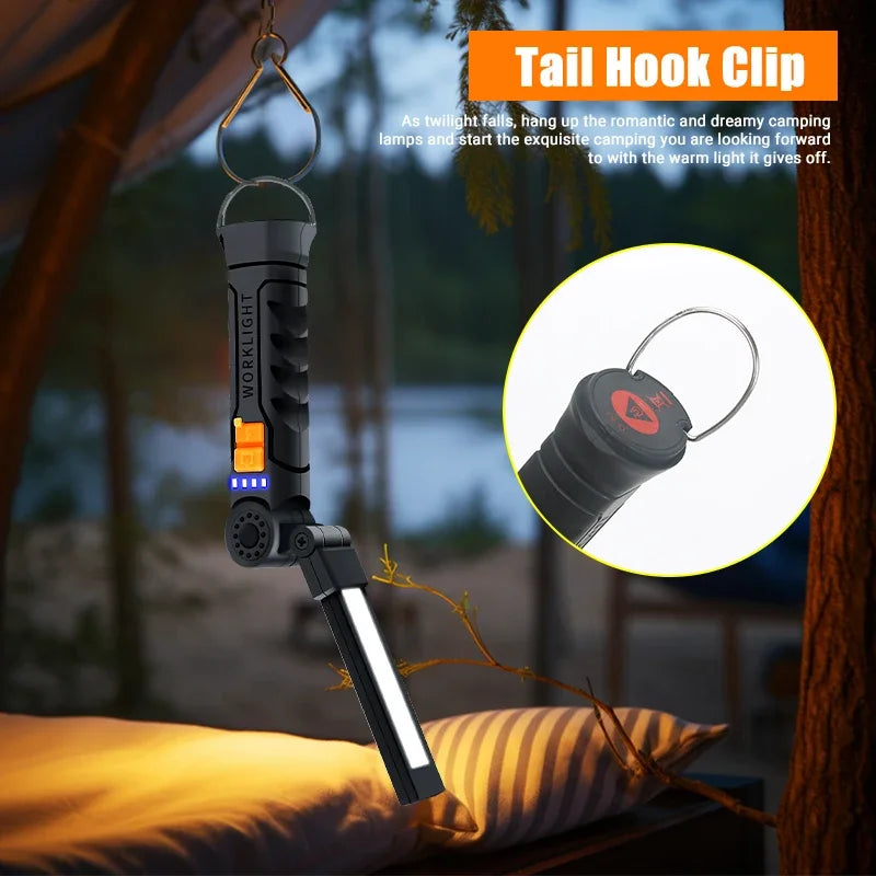 Flashlight hanging hook detail