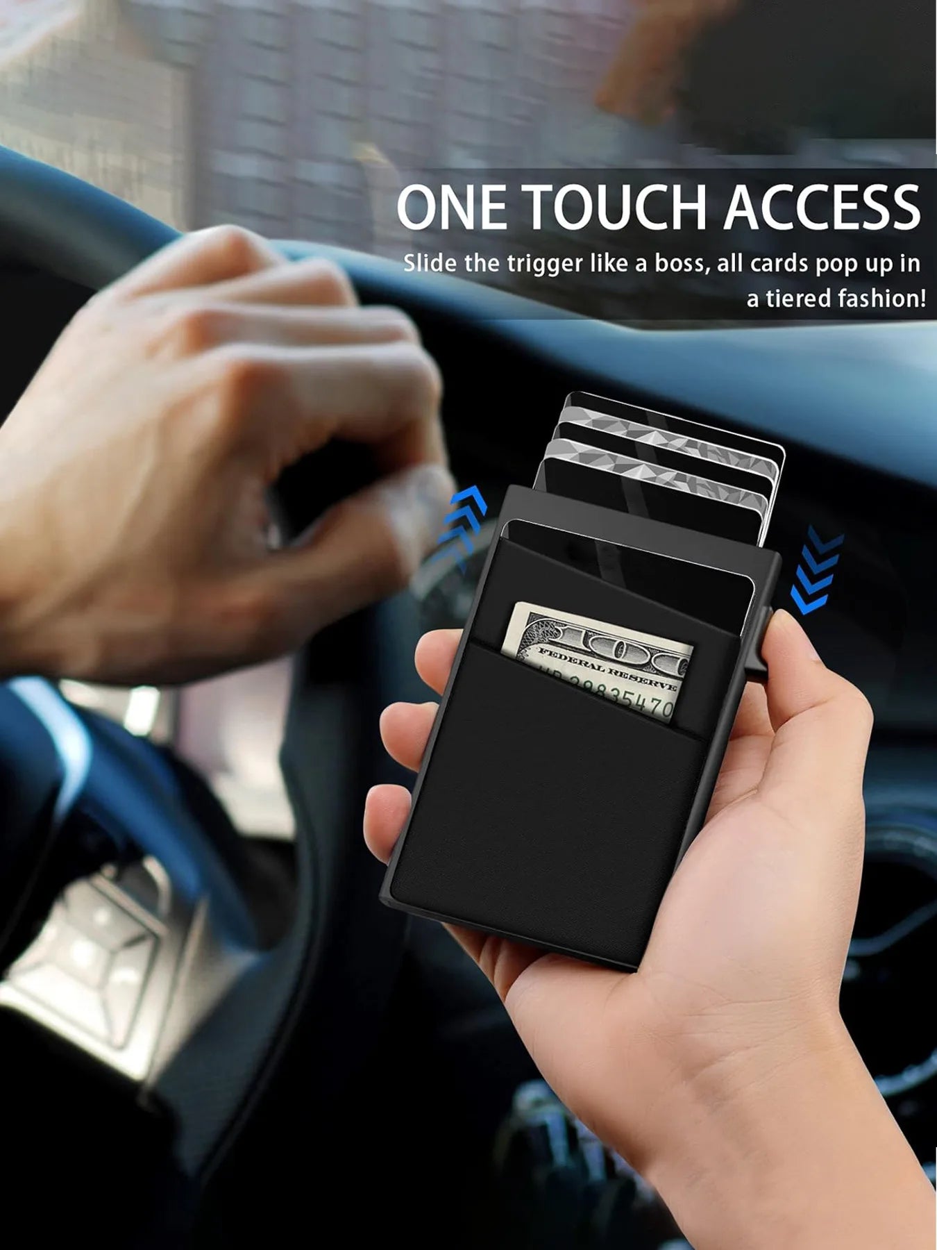 RFID- Bloking Aluminum Pop-Up Wallet