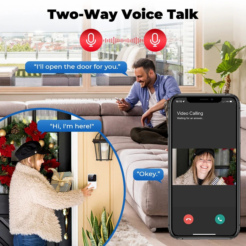 Video doorbell app interface