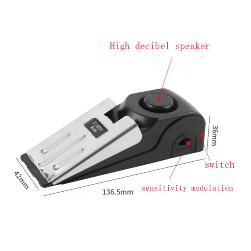 120 dB Portable Door Stop Alarm for Home, Hotel & Travel