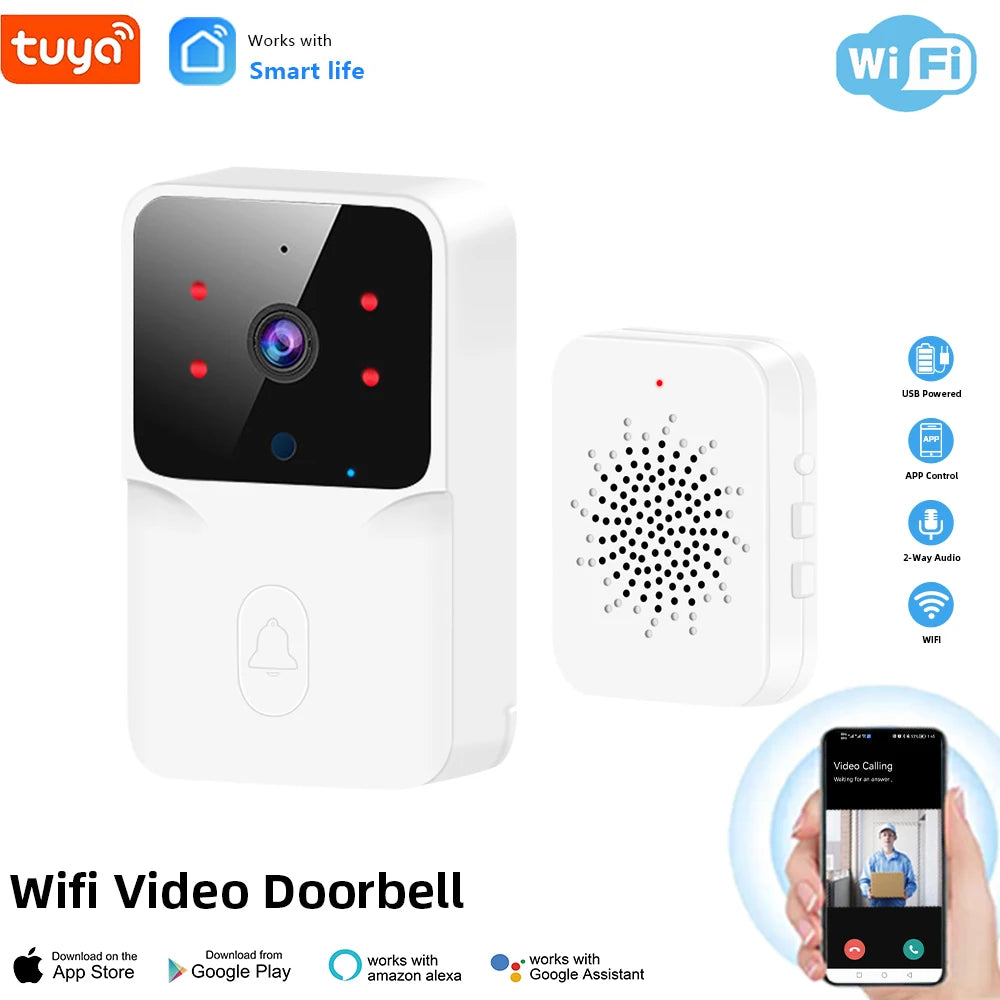 Video doorbell mounted at front door