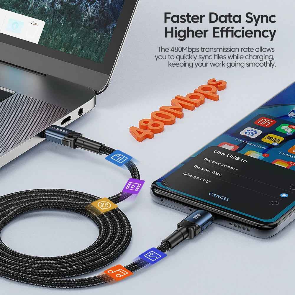 Toocki 100W USB C-Fast charging Cable