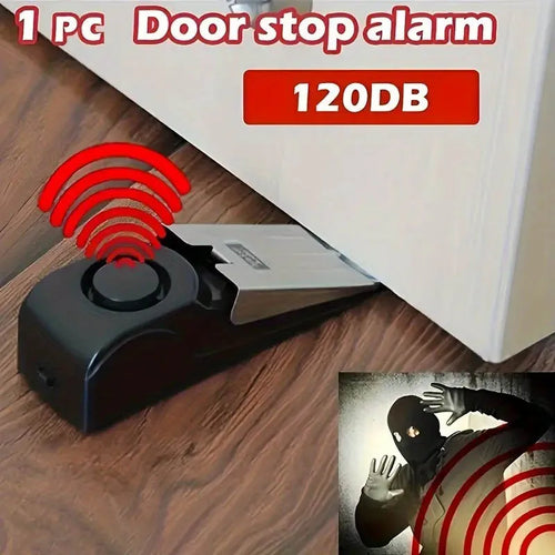 120 dB Portable Door Stop Alarm for Home, Hotel & Travel