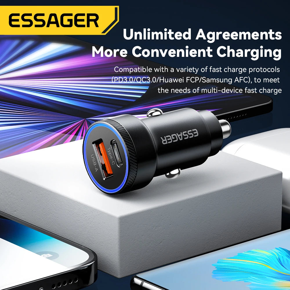 Car charger plugged into cigarette lighter socket