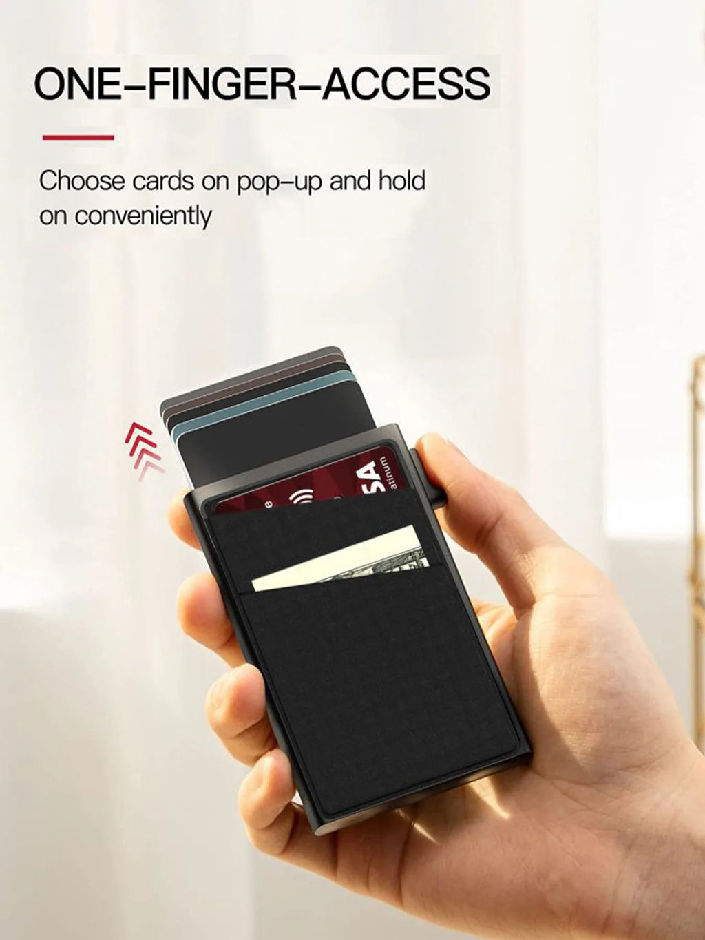 RFID- Bloking Aluminum Pop-Up Wallet