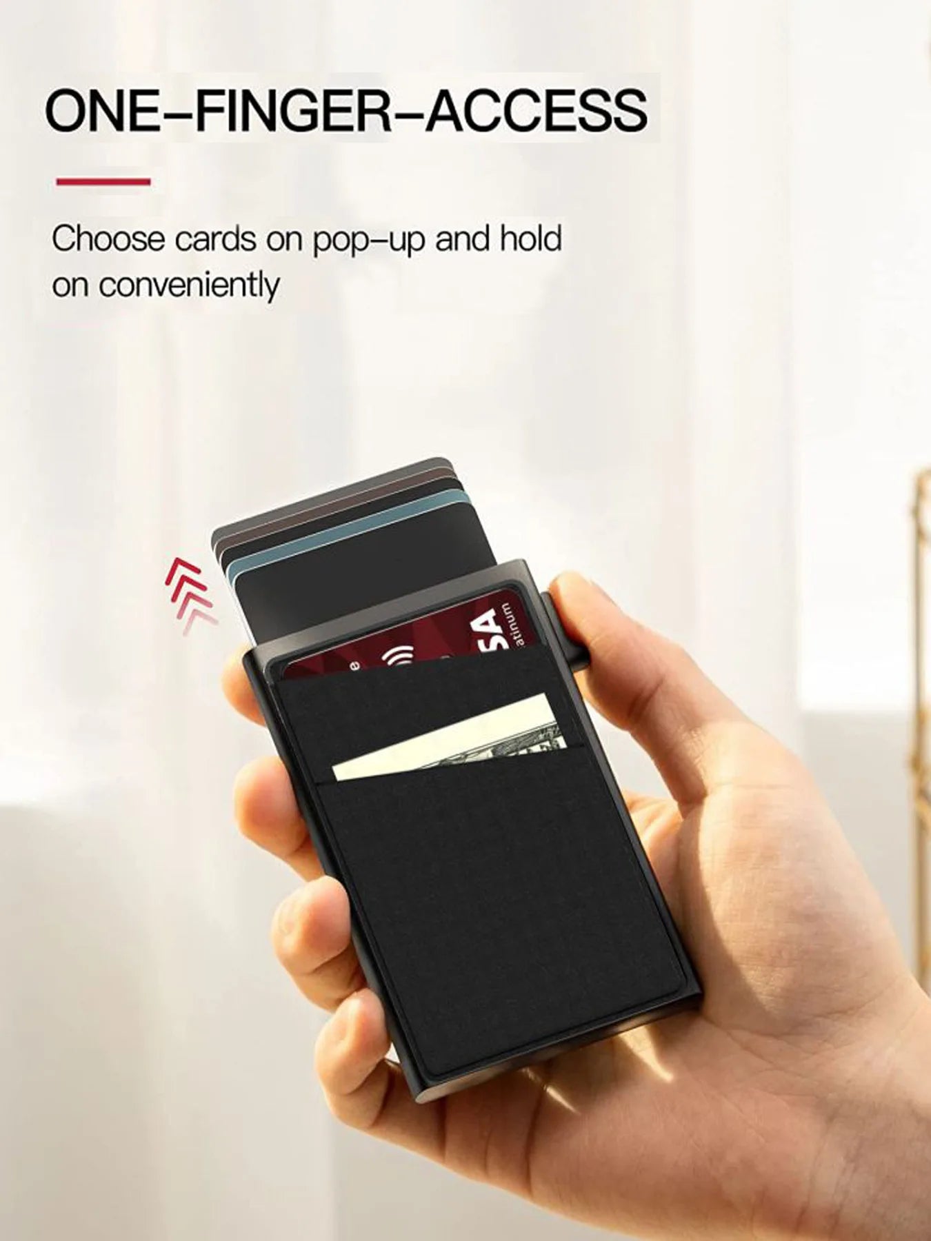 RFID- Bloking Aluminum Pop-Up Wallet