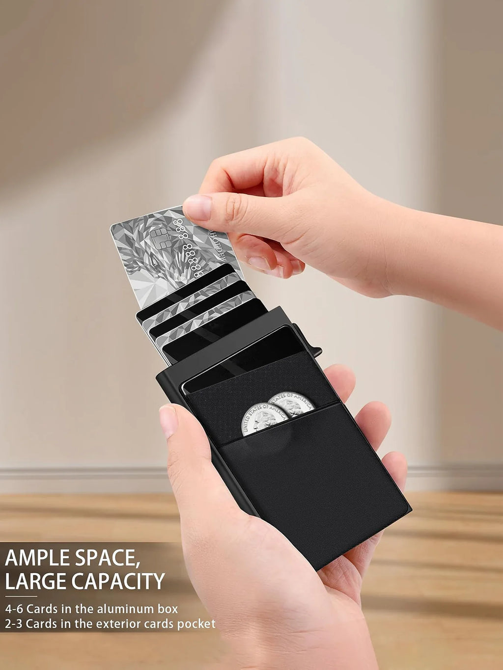 RFID- Bloking Aluminum Pop-Up Wallet