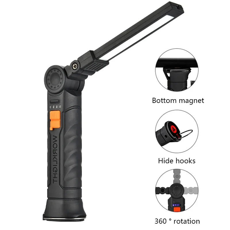 KDULIT portable COB LED flashlight with magnetic base