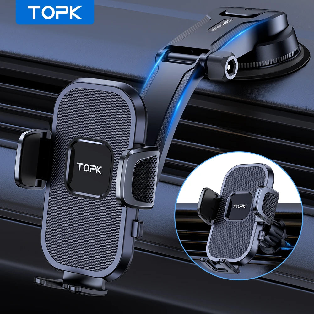TOPK car phone holder windshield and dashboard mount