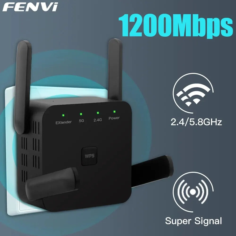 AC1200 Dual-Band WiFi Extender - 2.4GHz/5GHz Signal Booster