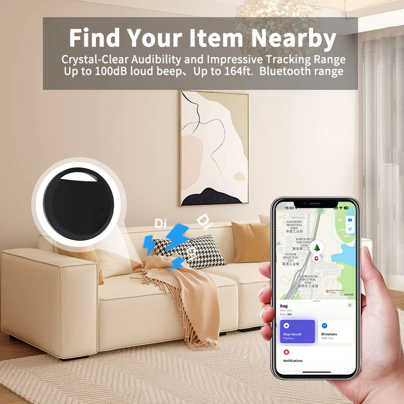 Bluetooth tracker CR2032 battery compartment