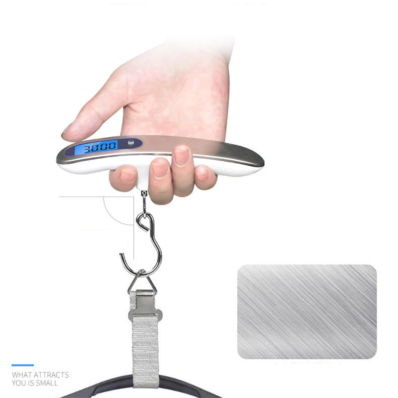 Portable Scale Digital LCD Display 110Lb/50Kg Electronic Luggage Hanging Suitcase Travel Weighs Baggage Fishing Scale with Hook