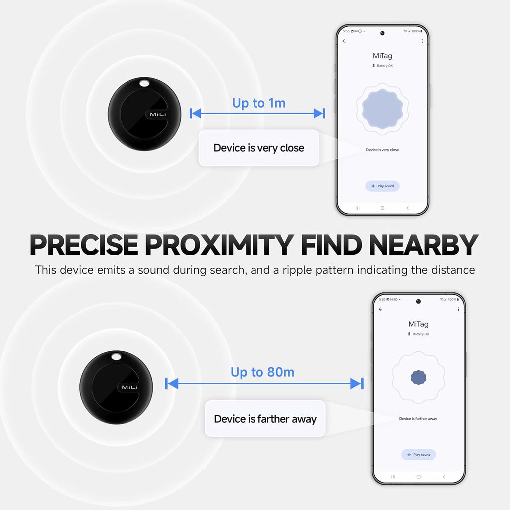 Mili Tracker Device for Google Find My Tracking Itag Bluetooth Locator Anti-Lost Device Smart Bluetooth Tracker Android System